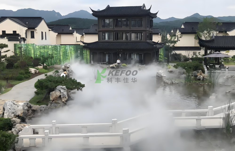 人文景觀類景區采用噴霧設備造景